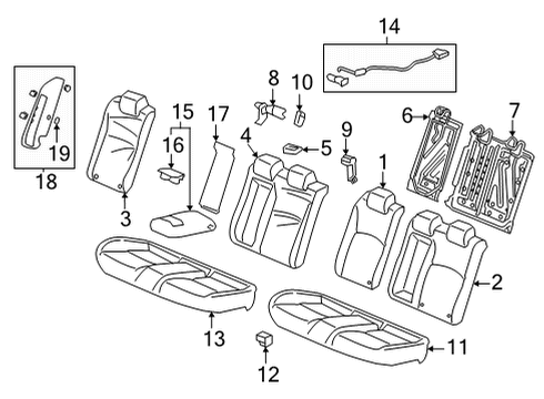 2022 Honda Civic Rear Seat Components Cup Holder, Rear Armrest (Deep Black) Diagram for 82184-SNA-A01ZU