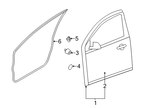 2012 Nissan Versa Front Door Weatherstrip-Front Door, RH Diagram for 80830-9KE1A