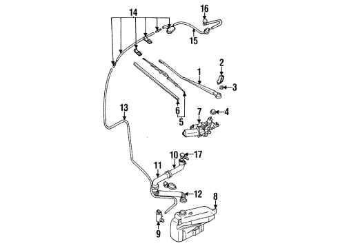 1997 Eagle Talon Wiper & Washer Components Blade-WIPER Diagram for 1AMWC018AA