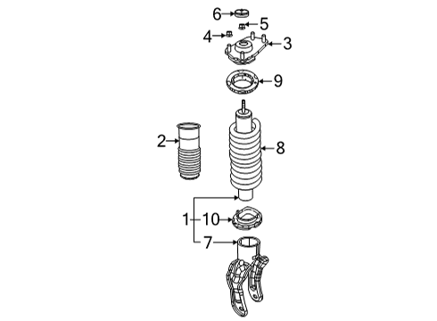 2021 Jeep Grand Cherokee L Struts & Components - Front Spring-Front Coil Diagram for 68375163AB