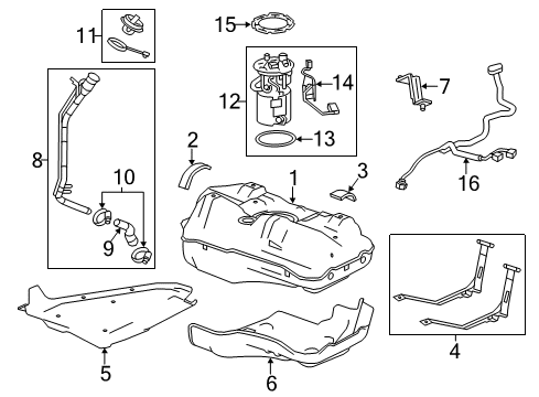 2017 Chevrolet Sonic Fuel Supply Fuel Tank Diagram for 96896416