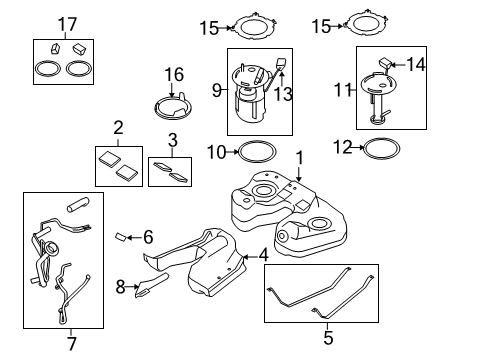 2009 Lincoln MKS Senders Filler Pipe Diagram for 8A5Z-9034-D