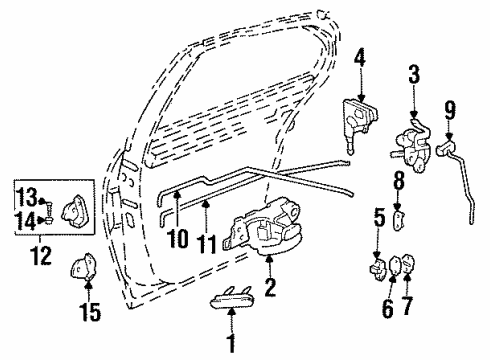 1997 Chevrolet Lumina Rear Door Handle Asm-Rear Side Door Inside *Neutral Diagram for 10269049