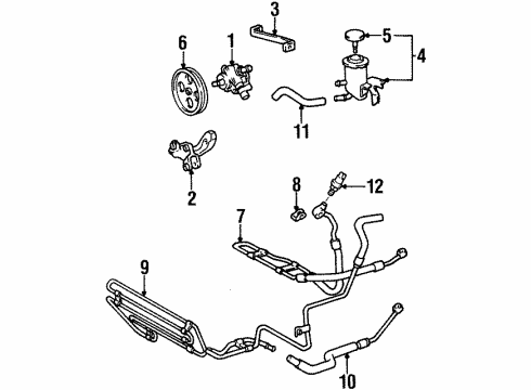 1994 Toyota Supra P/S Pump & Hoses, Steering Gear & Linkage, Speed Sensitive Steering Power Steering Pump Stay Diagram for 44444-22090