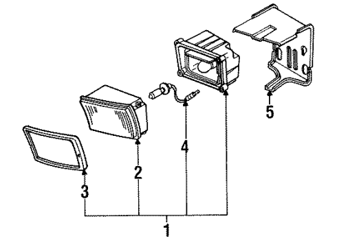 1991 Infiniti G20 Bulbs Lamp Assembly-Fog, LH Diagram for B6155-62J00