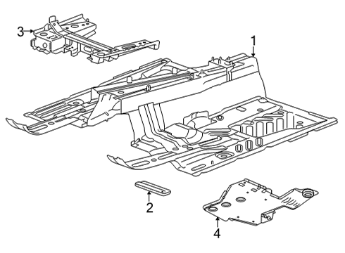 2022 Cadillac CT4 Floor & Rails Underbody Shield Nut Diagram for 11561855