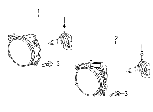 2017 Toyota RAV4 Bulbs Fog Lamp Assembly Diagram for 81210-02160