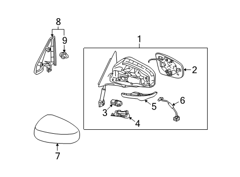 2008 Infiniti EX35 Outside Mirrors Mirror Assembly-Door, LH Diagram for 96302-1BA3E