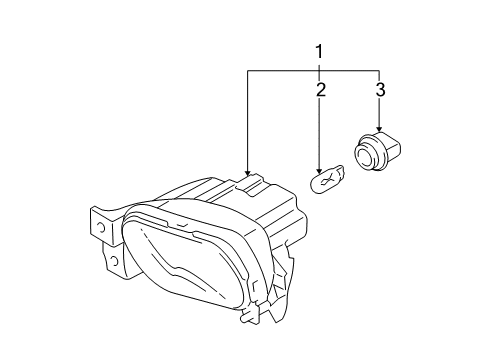 2008 Hyundai Accent Fog Lamps Front Driver Side Fog Light Assembly Diagram for 92201-1E000