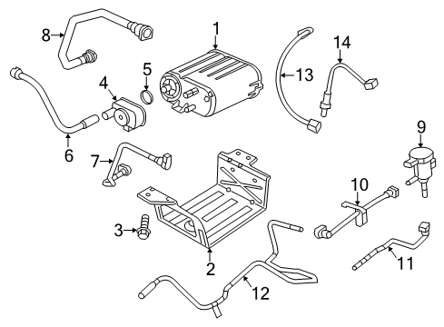 2014 Jeep Wrangler Emission Components Tube-Fuel Vapor Diagram for 68084963AF
