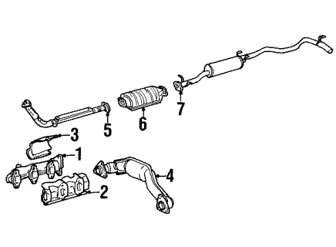 1994 Toyota T100 Exhaust Components Exhaust Tail Pipe Assembly Diagram for 17430-65171