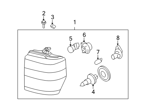 2008 Ford E-250 Headlamps Signal Bulb Socket Diagram for 8C2Z-13411-A