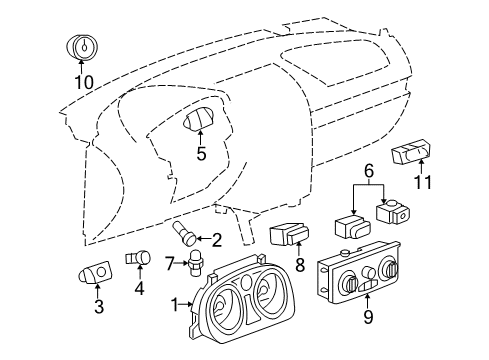 2009 Chevrolet Cobalt Heated Seats Cluster Assembly Diagram for 25817506