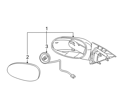 2005 Buick LaCrosse Mirrors Mirror, Outside Rear View (Reflector Glass & Backing Plate) Diagram for 19178714