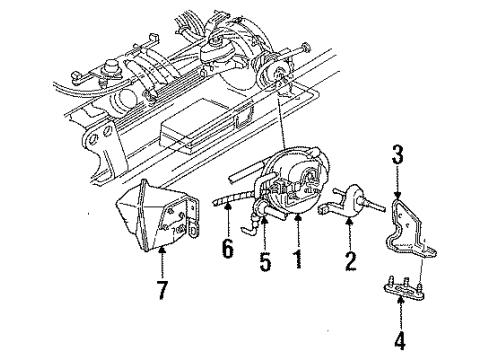 1993 Mercury Grand Marquis Cruise Control System Actuator Assembly Diagram for F4VY9A825A