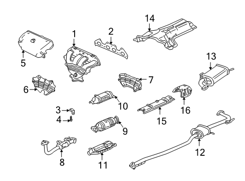 2001 Honda Accord Exhaust Components Trim, Exhuast Finisher (V6) (Gold) Diagram for 08F53-S87-100F