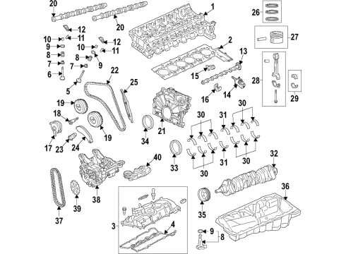 2021 Toyota GR Supra Engine Parts, Mounts, Cylinder Head & Valves, Camshaft & Timing, Variable Valve Timing, Oil Cooler, Oil Pan, Oil Pump, Crankshaft & Bearings, Pistons, Rings & Bearings Valves Diagram for 13711-WAA01