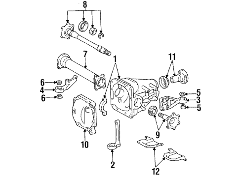 1995 Toyota Previa Carrier & Front Axles Carrier Bushing Diagram for 41651-28010