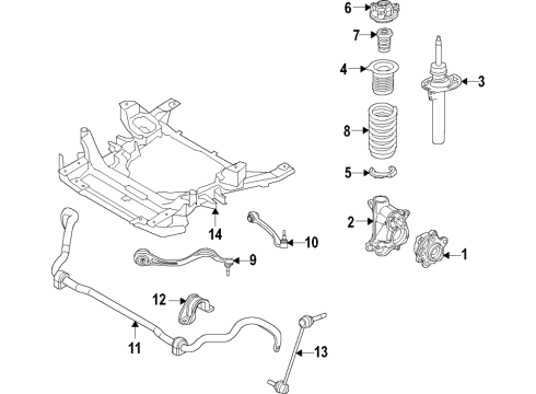 2019 BMW Z4 Front Suspension, Lower Control Arm, Ride Control, Stabilizer Bar, Suspension Components Piston Rod Protection Top Diagram for 31336875403