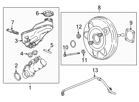 2016 Chevrolet Malibu Hydraulic System Brake Booster Diagram for 84038602