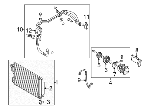 2014 Kia Sportage A/C Condenser, Compressor & Lines Reman Compressor Assembly Diagram for 977012S500DR