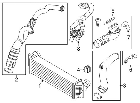 2011 BMW 740i Powertrain Control Charge-Air Duct Diagram for 13717582313