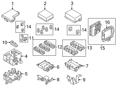 2019 Nissan Armada Fuse & Relay Cover-Relay Box Diagram for 24382-5ZM0A
