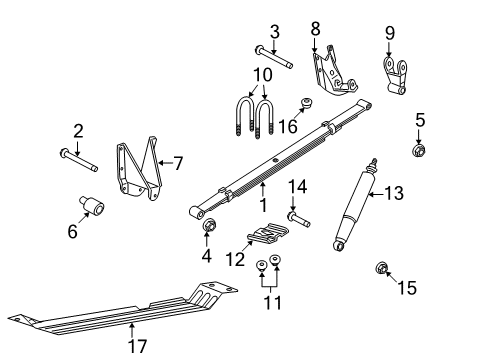 2006 Ford F-150 Rear Suspension U-Bolt Diagram for 4L3Z-5705-JA