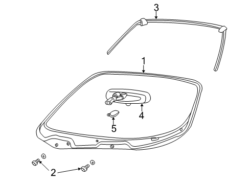 2004 Ford Thunderbird Windshield Glass Weatherstrip Diagram for 1W6Z-7603110-AC