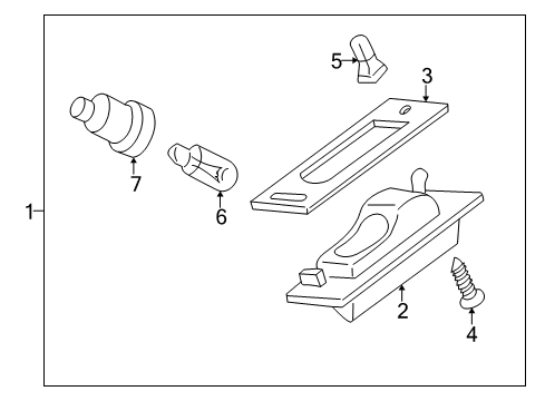 2003 Dodge Stratus License Lamps Screw-License Plate Lamp Diagram for MS200335