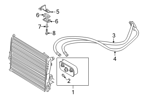 2006 BMW X3 Trans Oil Cooler Oil Cooling Pipe Outlet Diagram for 17223400214