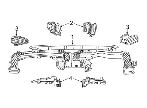 2018 Chrysler Pacifica Ducts Outlet-Air Conditioning & Heater Diagram for 6EC071X9AB