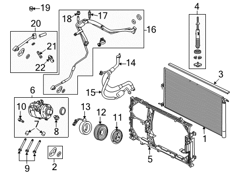 2010 Ford F-150 A/C Condenser, Compressor & Lines Return Hose Diagram for 9L3Z-19867-B