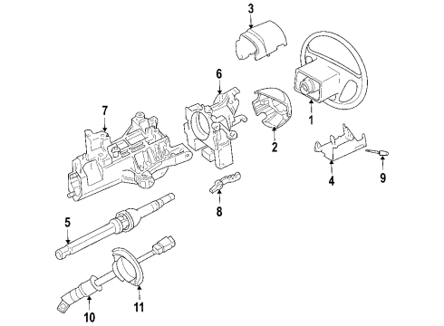 2004 Mercury Monterey Steering Column, Steering Wheel & Trim Steering Wheel Diagram for 4F2Z-3600-DBA