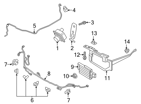 2020 Lincoln Continental Parking Aid Front Camera Bracket Diagram for GD9Z-8C324-A