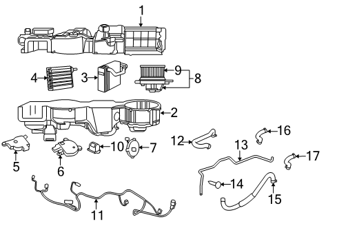 2001 Dodge Stratus A/C Evaporator & Heater Components Hose-Heater Supply Diagram for 4596711AF