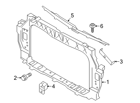 2014 Kia Rio Radiator Support Cover-Radiator Grille Diagram for 863531W200