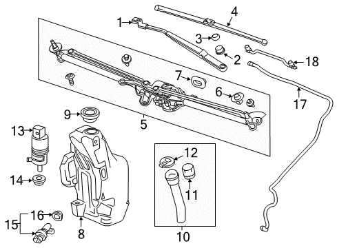 2016 Buick Verano Wiper & Washer Components Washer Reservoir Diagram for 23208851