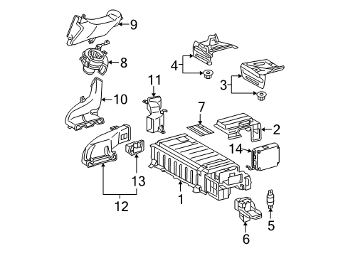 2008 Toyota Prius Battery Duct Diagram for 62934-47030