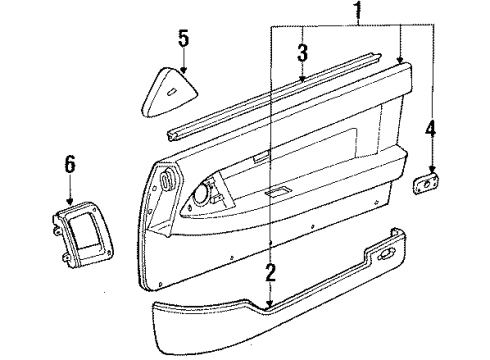 1987 Toyota Supra Interior Trim Weatherstrip Assy, Front Door Glass, Inner Diagram for 68170-14220