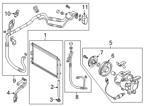 2014 Kia Forte5 A/C Condenser, Compressor & Lines Air Conditioner Tube Diagram for 97761A5800