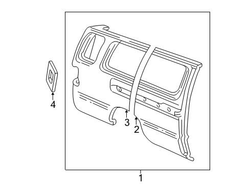 2002 Ford E-250 Econoline Side Panel & Components Reinforcement Diagram for F2UZ-1527970-A