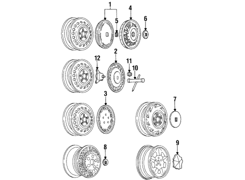 1992 Oldsmobile 88 Wheel Covers & Trim Hub Cap ASSEMBLY Diagram for 25552477