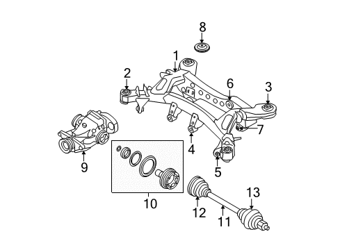 2008 BMW M3 Axle & Differential - Rear Final Drive With Differential Diagram for 33102283320