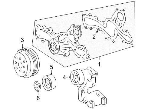 2008 Toyota RAV4 Belts & Pulleys PULLEY, Water Pump Diagram for 16173-31010
