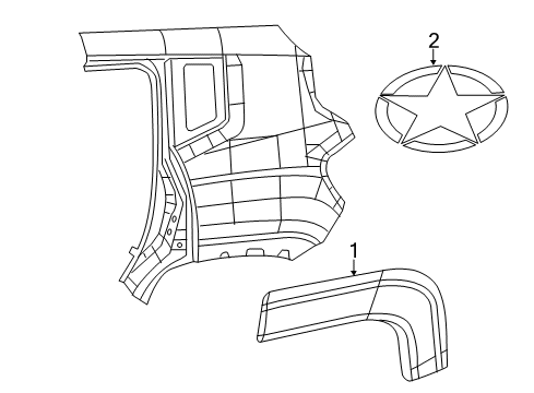 2017 Jeep Renegade Exterior Trim - Quarter Panel Molding-Wheel Flare Diagram for 5XB66LXHAA