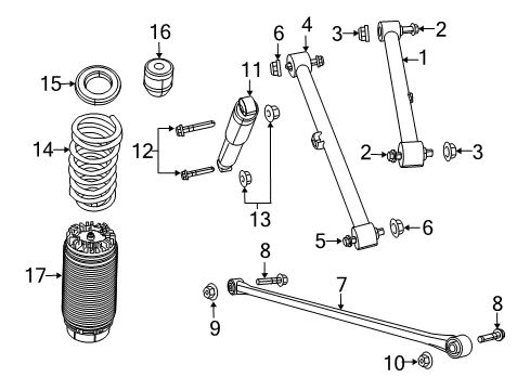2014 Ram 1500 Rear Suspension Rear Coil Spring Right Diagram for 5154651AA