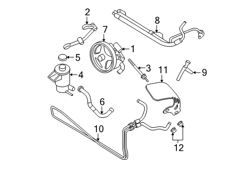 2008 Ford Mustang P/S Pump & Hoses, Steering Gear & Linkage Reservoir Cap Diagram for 1U5Z-3A006-AA