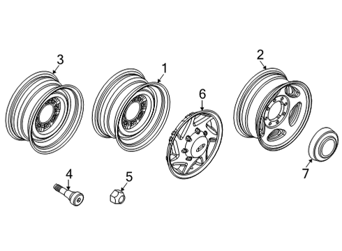 2017 Ford E-350 Super Duty Wheels, Covers & Trim Wheel, Steel Diagram for 8C2Z-1015-E