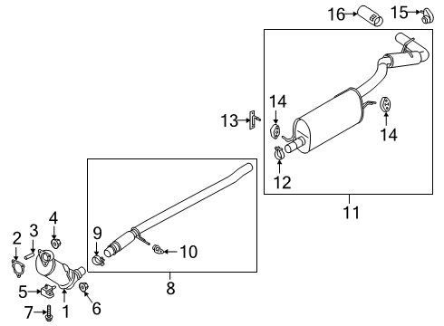 2021 Ford Ranger Exhaust Components Catalytic Converter Diagram for KB3Z-5E212-A